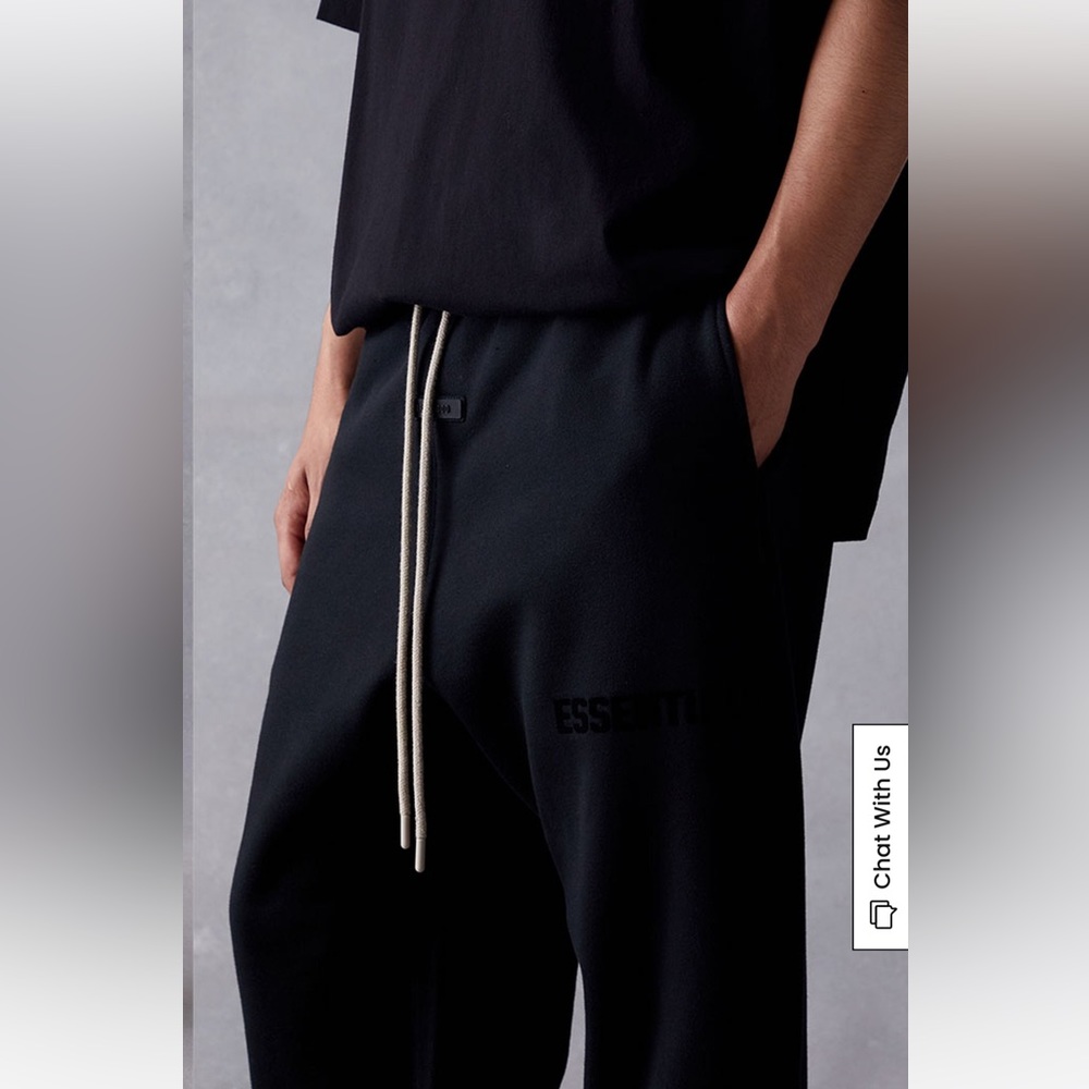 Fear of God Essentials Sweatpants- Jet Black Size Small